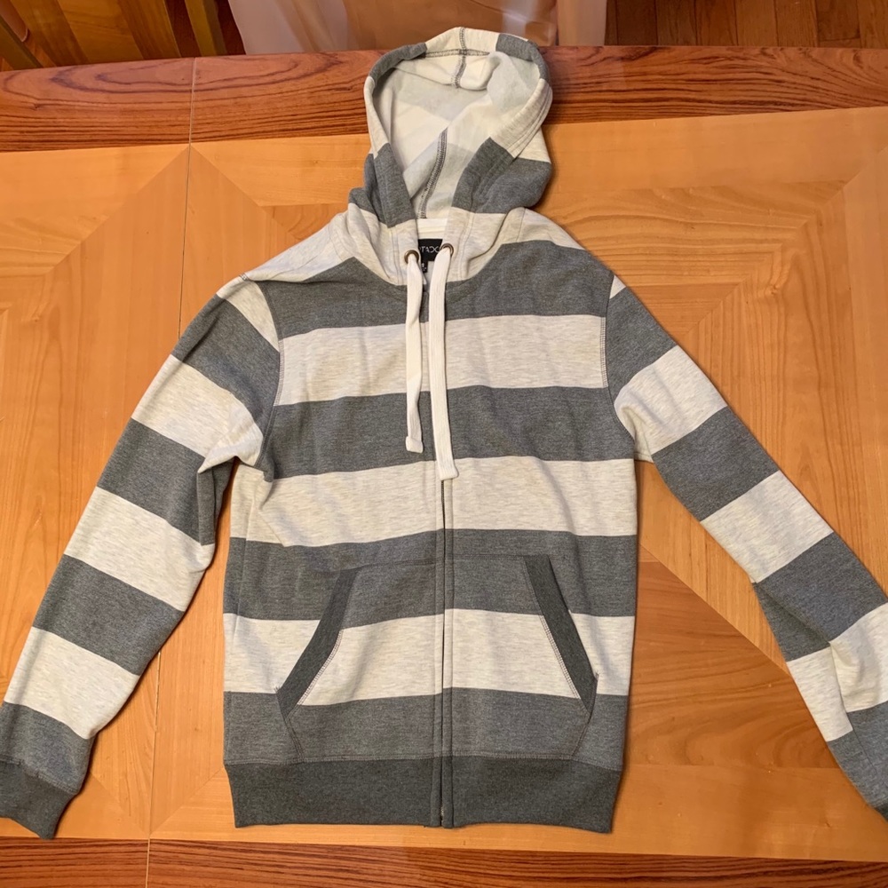Men’s Striped Zip-Up Hoodie Jacket